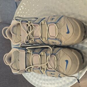 Nike Air Mens Tan and Blue Sneakers